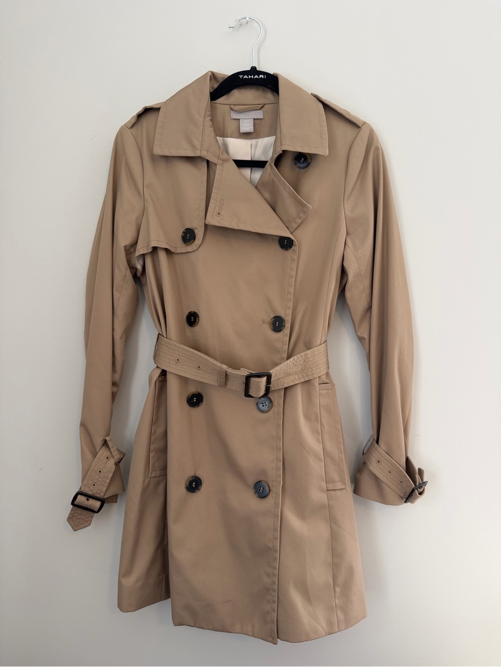 Classic Double-Breasted Trench Coat in Khaki